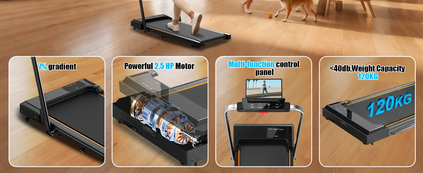 Home/Office walking pad with Motor Speed 1-10 km/h