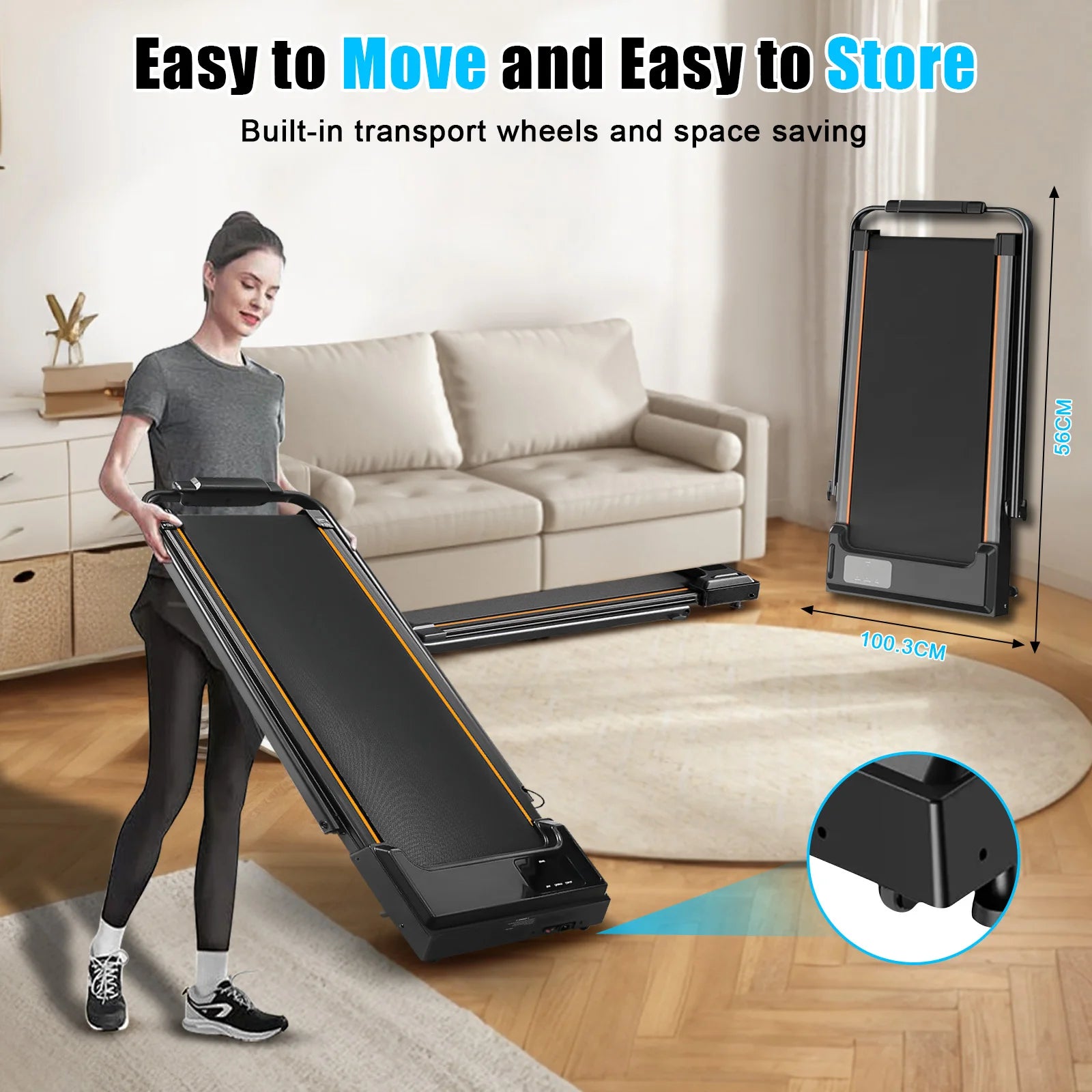 Home/Office walking pad with Motor Speed 1-10 km/h