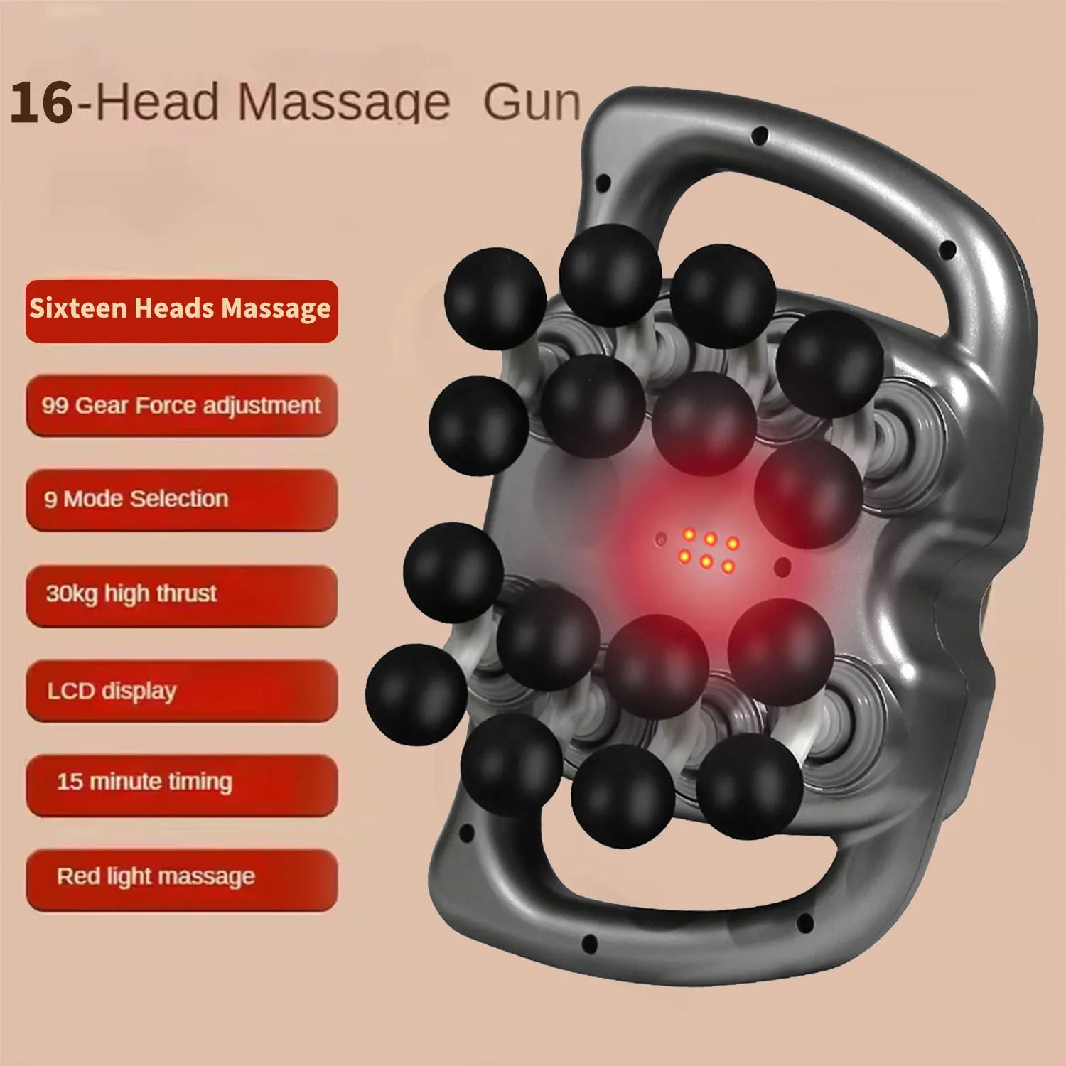 9 Modes 99 Gear Massager Gun 8/16 Head