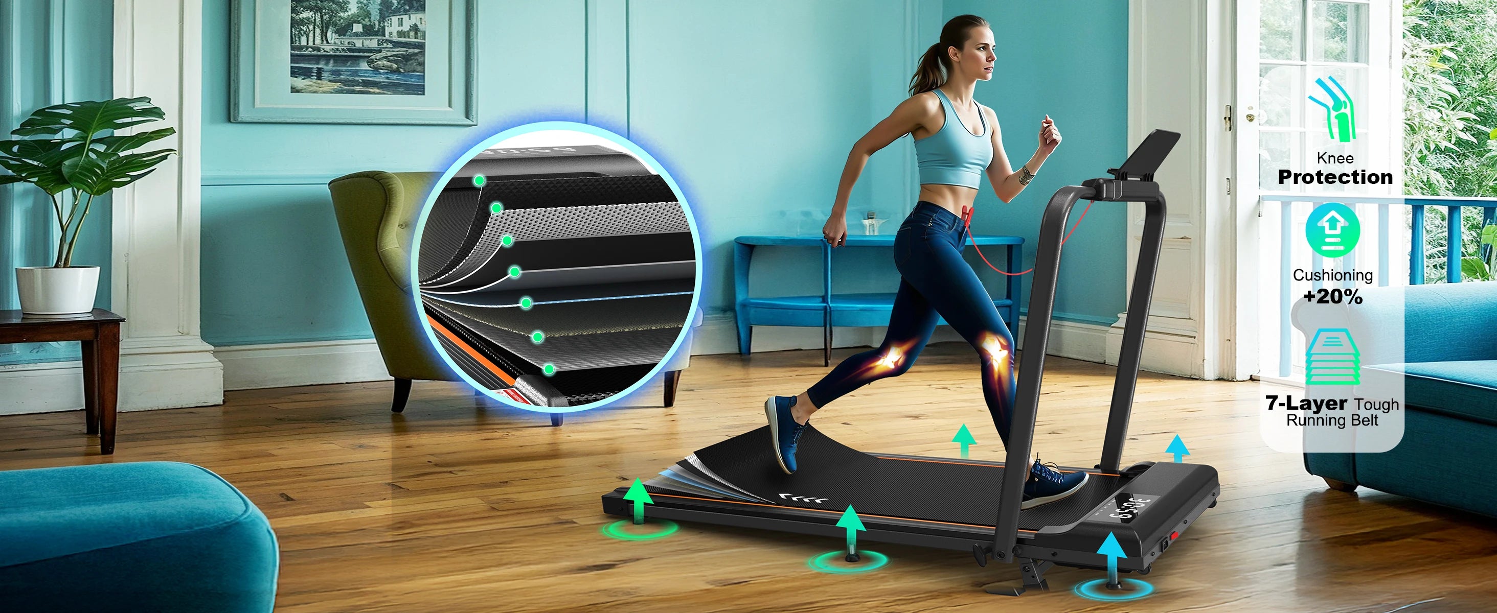 Mettlematic Adjustable Walking Pad 1-12Km/H