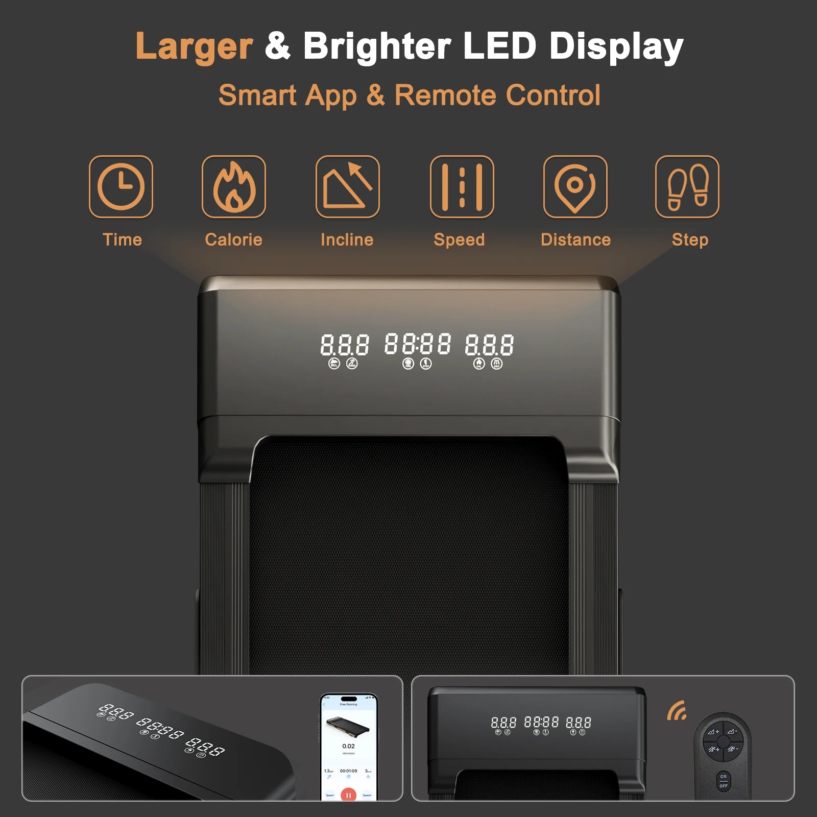 Foldable walking pad  LCD Screen