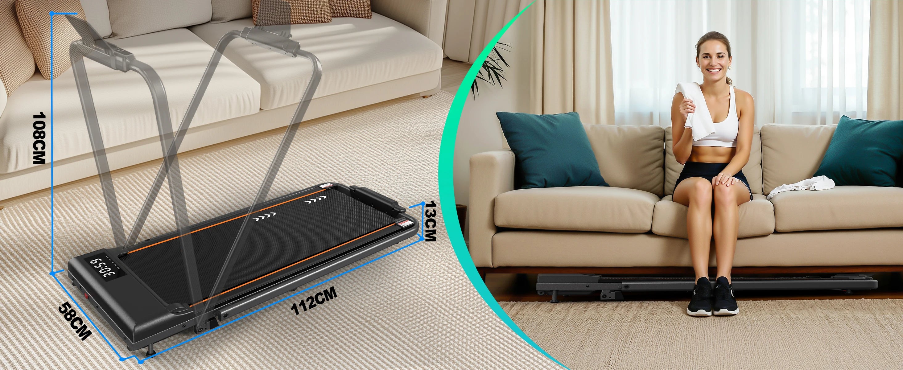 Mettlematic Adjustable Walking Pad 1-12Km/H