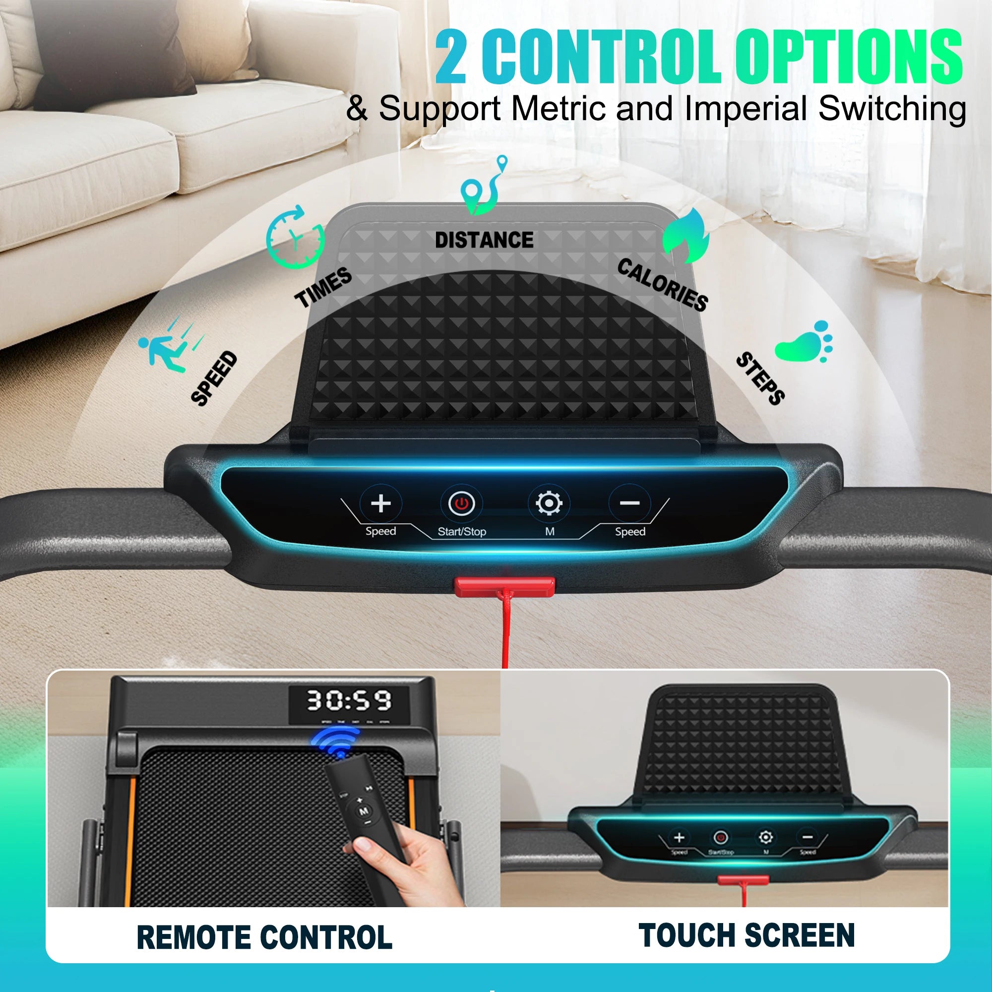 Mettlematic Adjustable Walking Pad 1-12Km/H