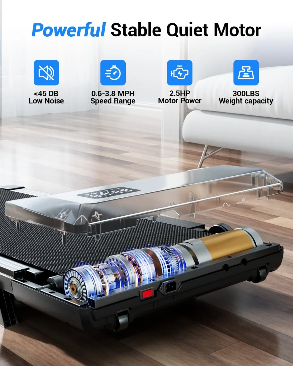 Foldable 6% Slope Under Desk  Quiet Walking Pad