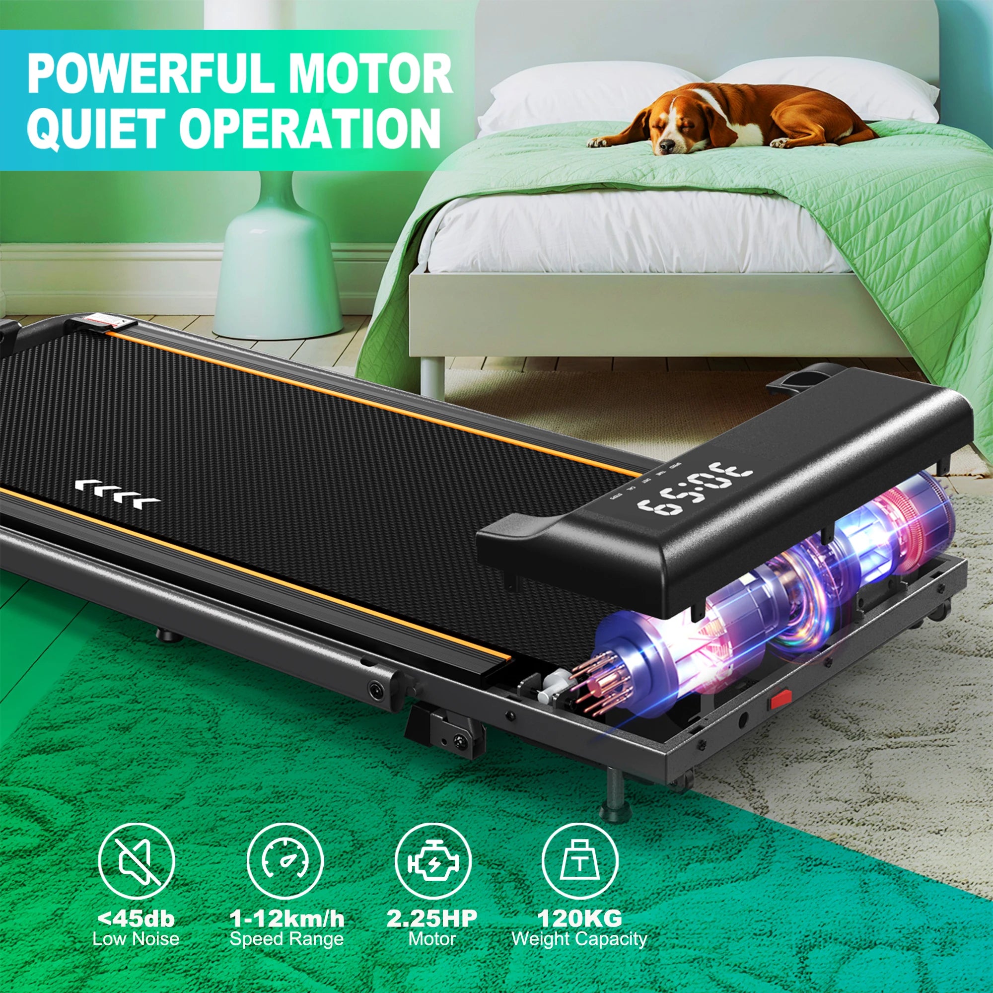 Mettlematic Adjustable Walking Pad 1-12Km/H