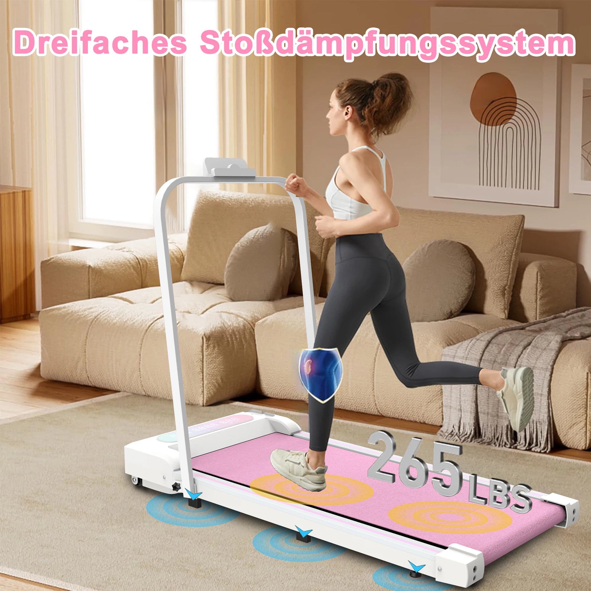 Walking pad with tablet holder  with LED Bluetooth