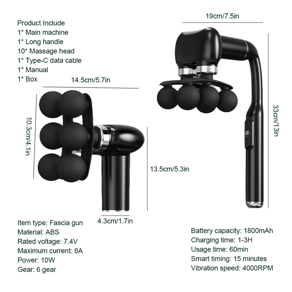 6-Heads Body Massage Gun