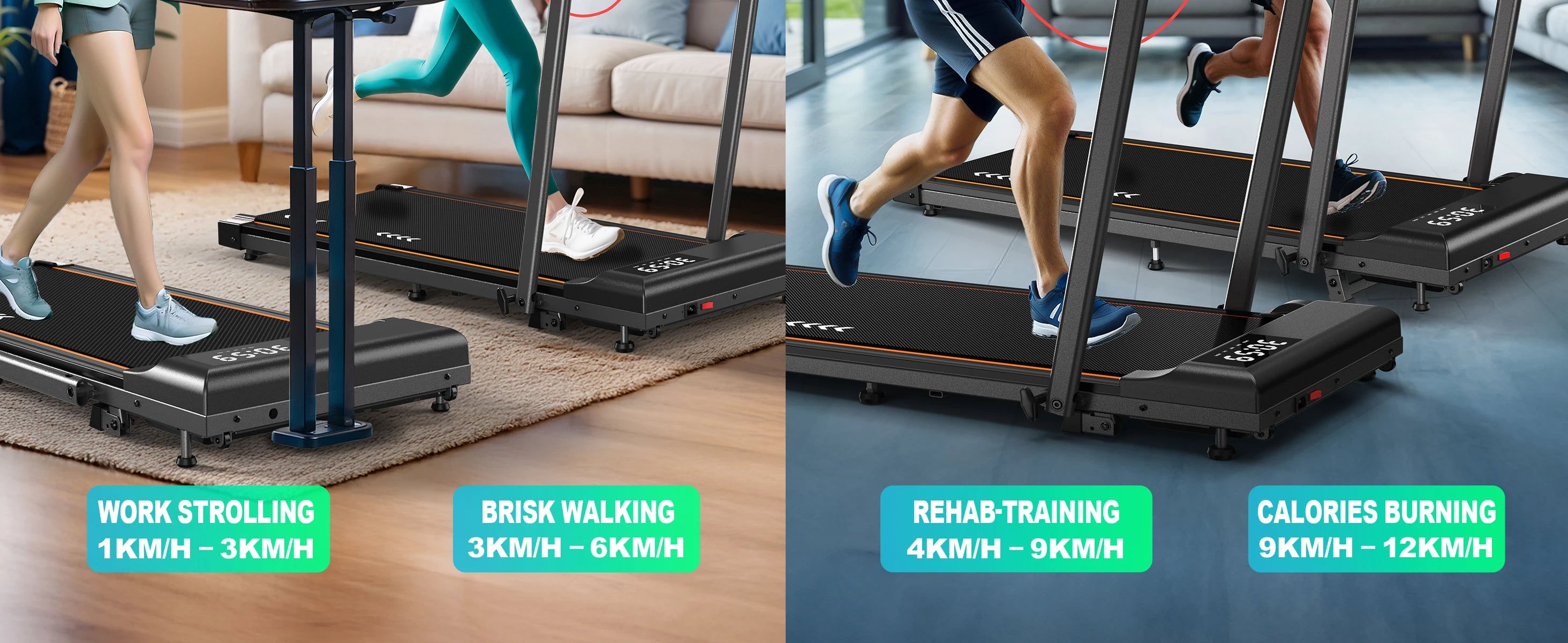 Mettlematic Adjustable Walking Pad 1-12Km/H